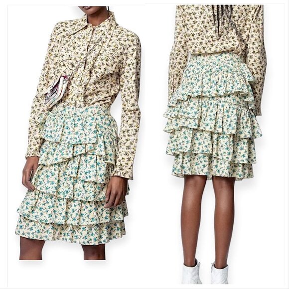 Zadig et Voltaire Joker Print Cotton Skirt,‎  40EU (US 8), New with tag - Picture 1 of 12